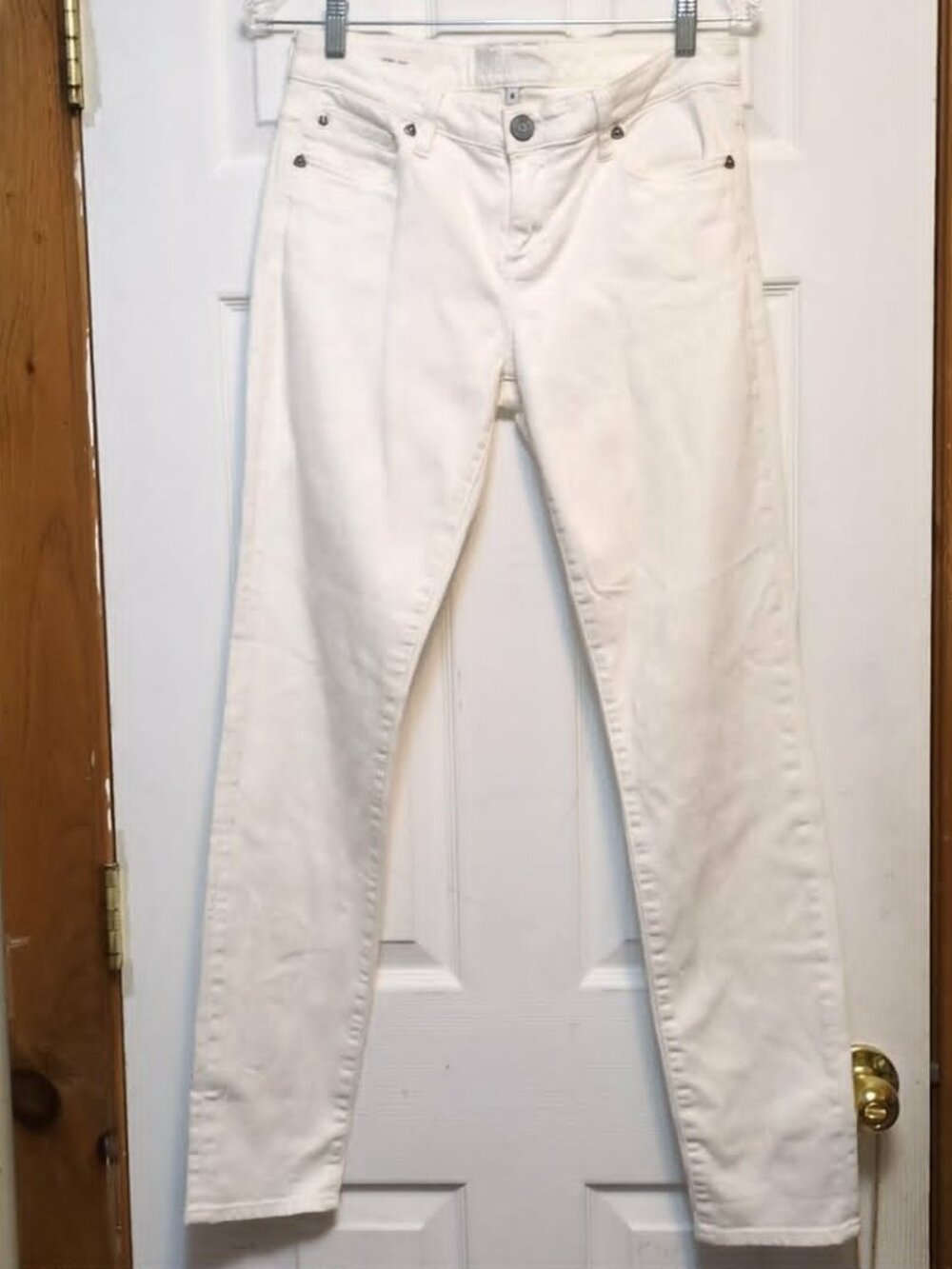 Kut From Kloth Sz 6 White Denim Jeans Sienna Skinny Clean Minimalist Polished